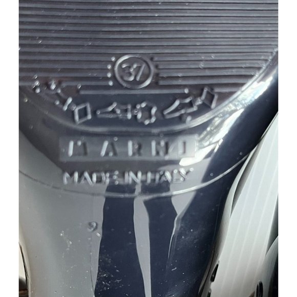 Marni Navy Blue Rubber Mary Jane Pumps Heels W/ Brown Strap Size 7 (US) 37 (IT) - Picture 9 of 11